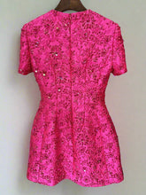 Designer Floral Sequin & Embroidered Mini Dress
